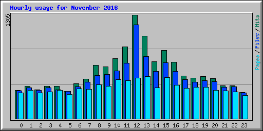 Hourly usage for November 2016